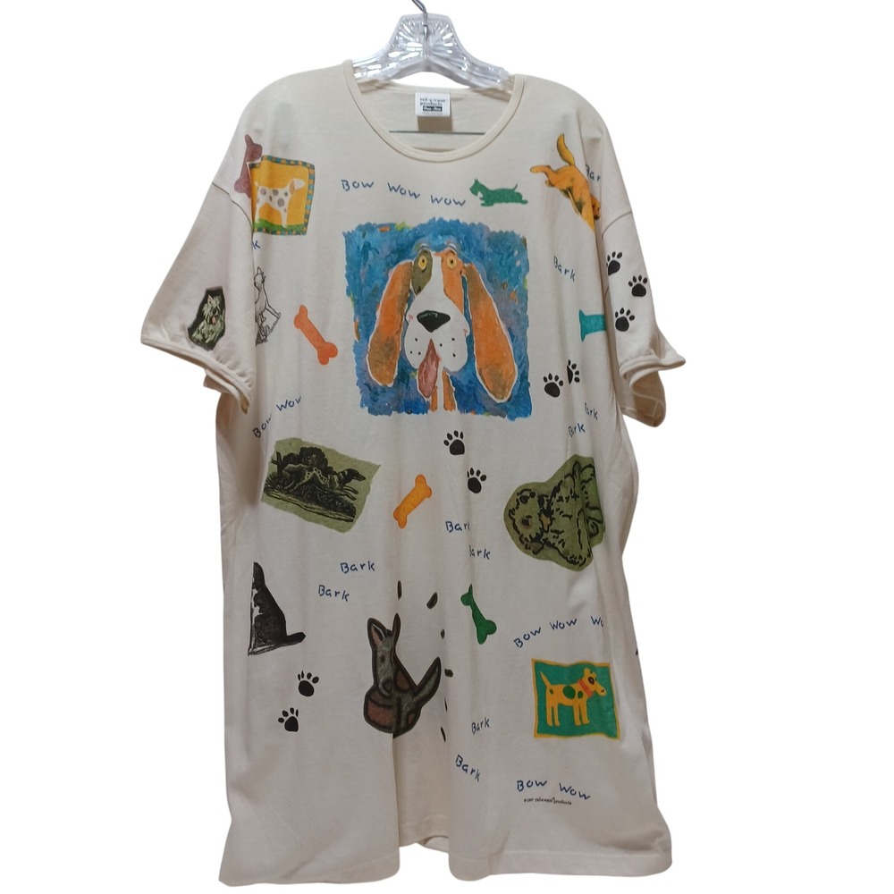 VTG Relevant Products OS Dog Sleep Shirt Nightgown 100% Cotton USA 1997 Novelty
